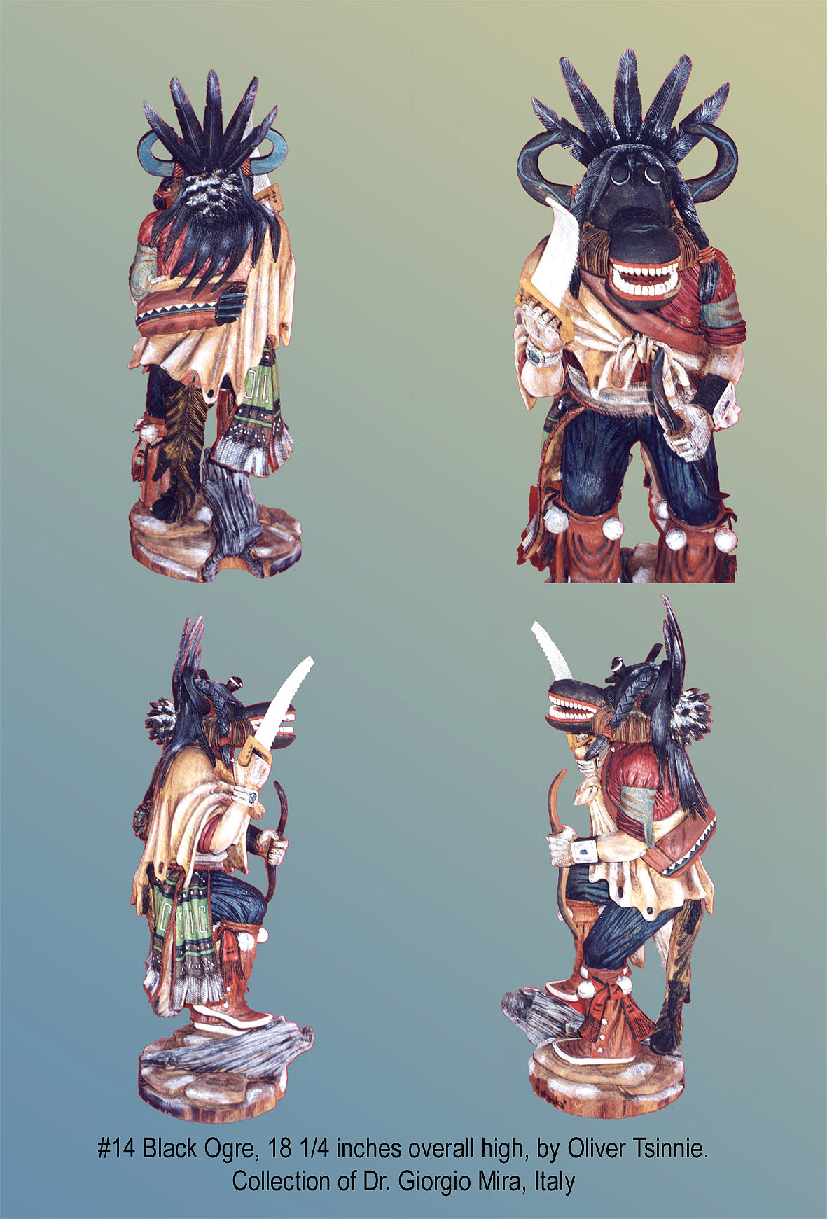 Hopi Kachina by Oliver Tsinnie - Black Ogre